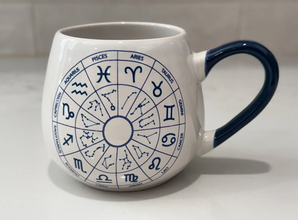 Home Essentials Celestial Collection Coffee Mug Cup Zodiac Astrology Blue White
